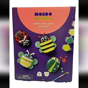 3 MONDO LLAMA POINT-YOUR-OWN ROKCS KIT PAINTS,BURSH & STICKERS INCLUDED.6 YEARS+